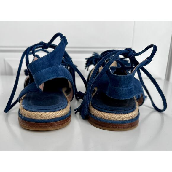 Stuart Wietzman Blue Suede Espadrilles - Women's Size 6 - Picture 5 of 8